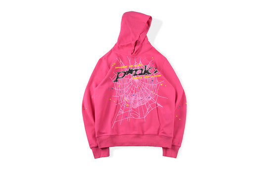 Young Thug 明星同款 Sp5der 555555 Pink Hoodie 卫衣 - view 11