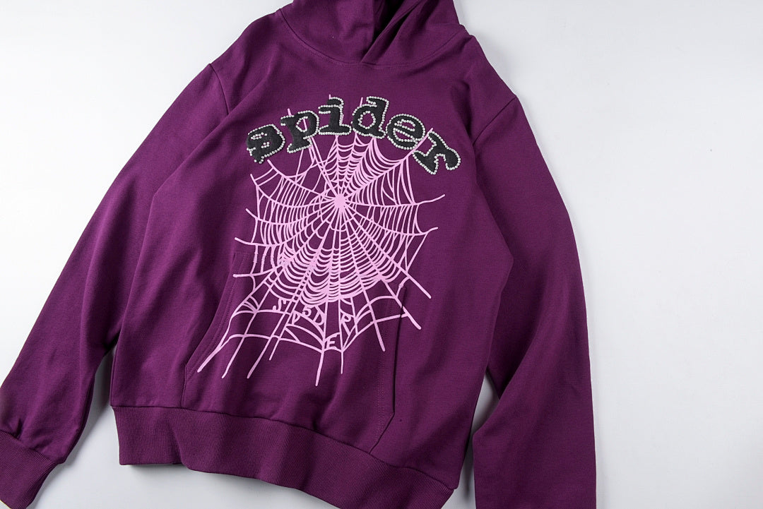 蜘蛛网明星同款Sp5der 555555 Swarovski Hoodie闪片连帽卫衣 - view 9