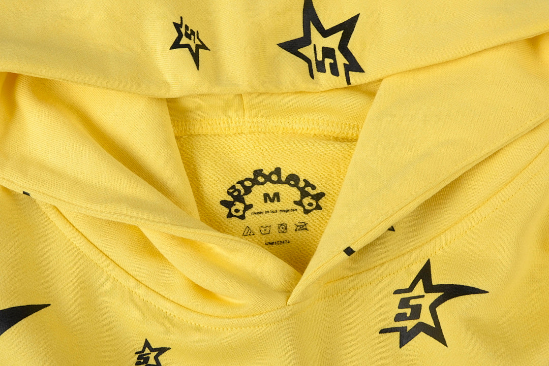 Sp5der YELLOW 5STAR ZIP HOODIE美式五角星logo纯棉卫衣 - view 2