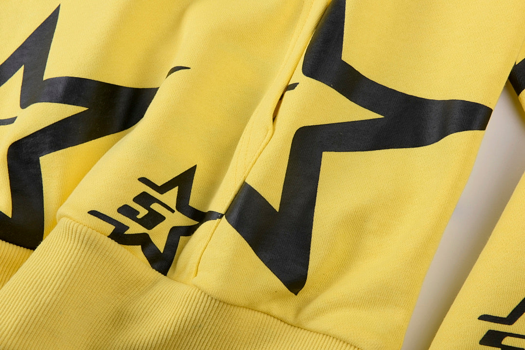 Sp5der YELLOW 5STAR ZIP HOODIE美式五角星logo纯棉卫衣 - view 3