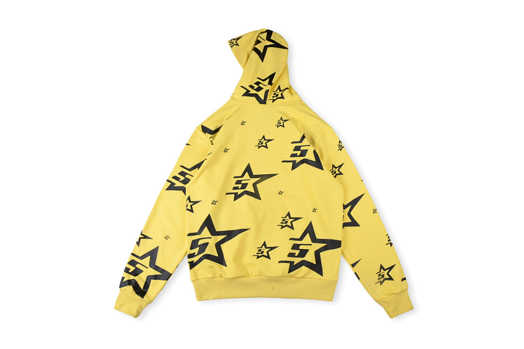 Sp5der YELLOW 5STAR ZIP HOODIE美式五角星logo纯棉卫衣 - view 7