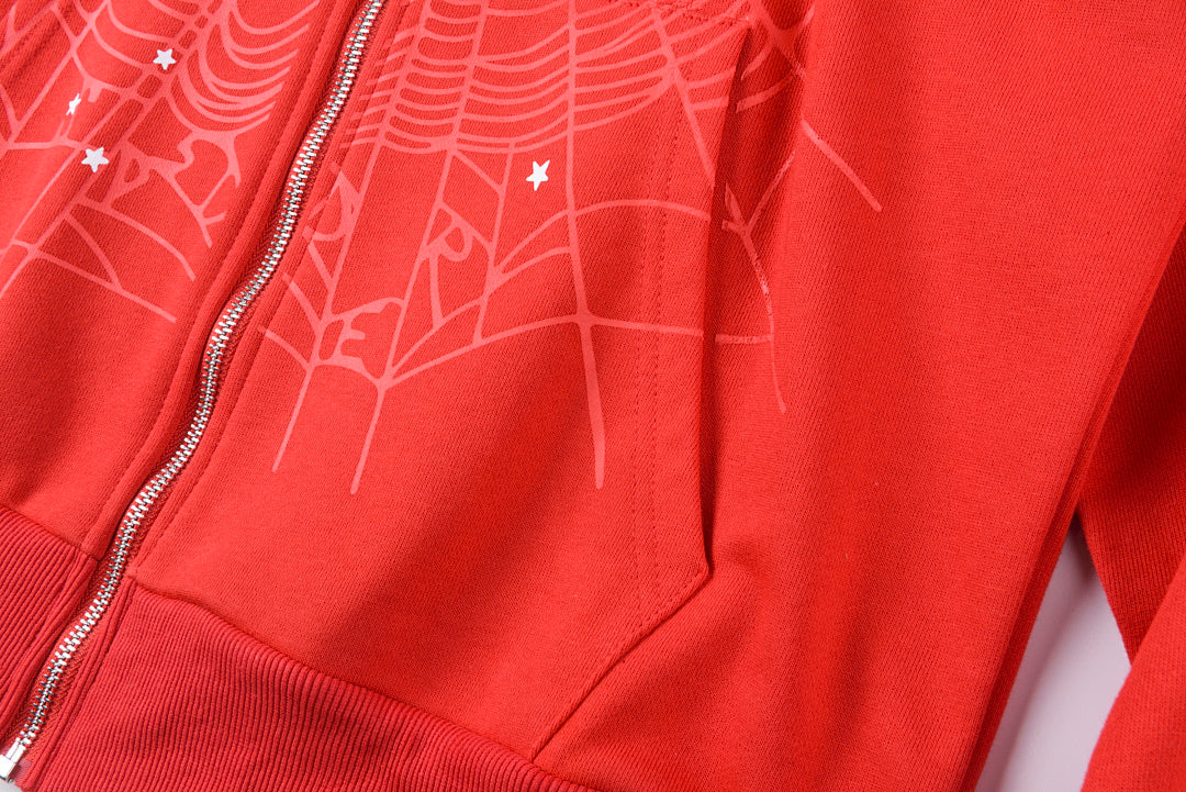 Sp5der 555555 Atlanta Hoodie发泡印花拉链卫衣 - view 6