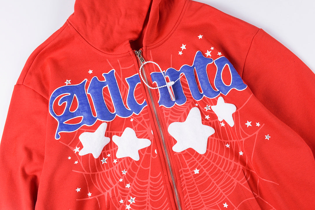 Sp5der 555555 Atlanta Hoodie发泡印花拉链卫衣 - view 7