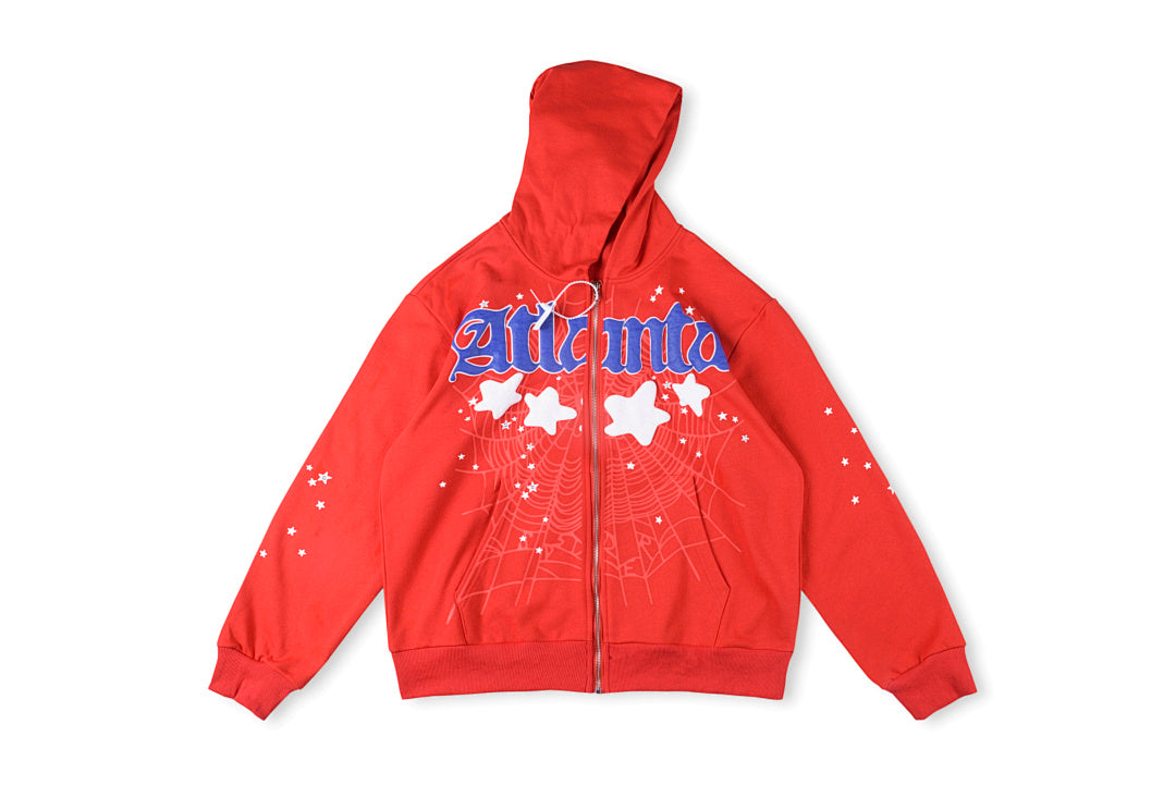 Sp5der 555555 Atlanta Hoodie发泡印花拉链卫衣 - view 11