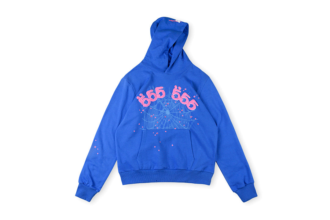 Sp5der 555555 Hoodie 经典蜘蛛网印花男女休闲连帽卫衣 - view 2