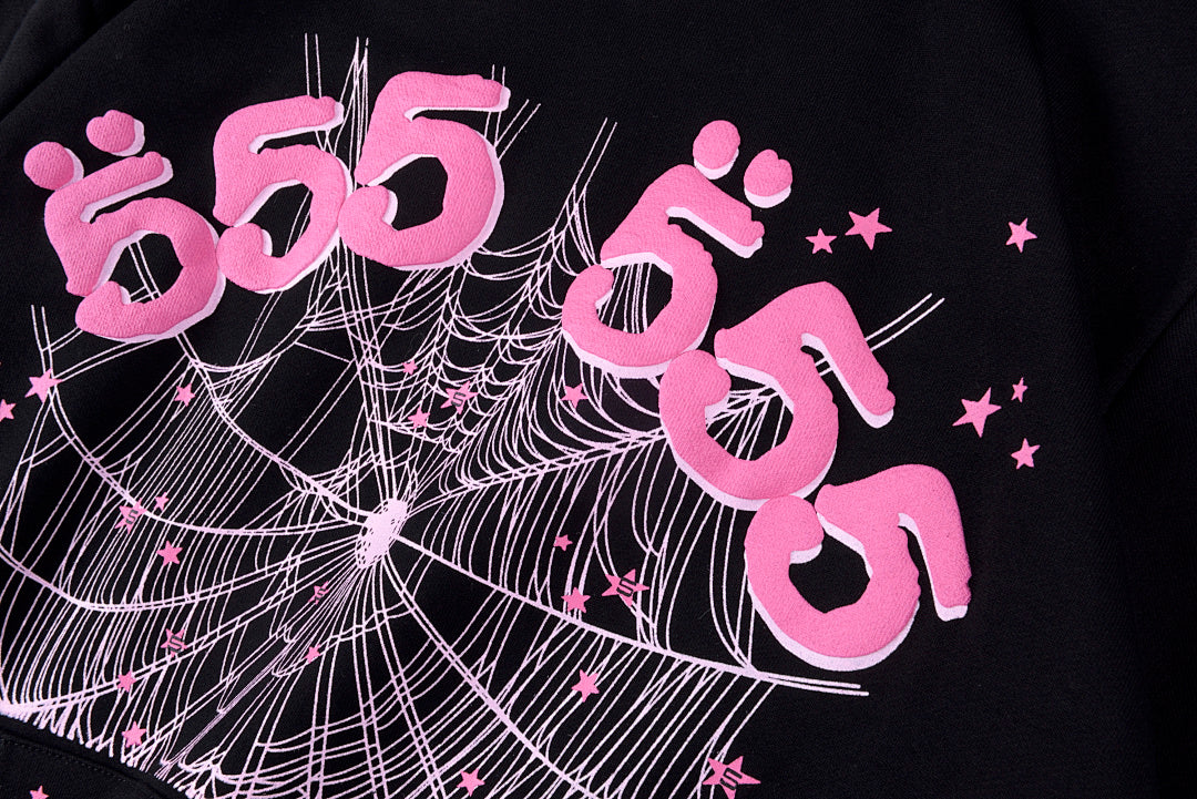 Sp5der 555555 Hoodie 经典蜘蛛网印花男女休闲连帽卫衣 - view 7