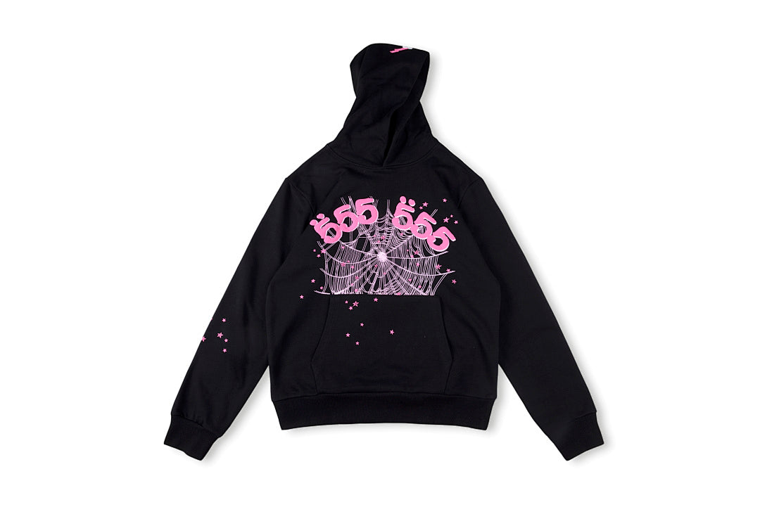 Sp5der 555555 Hoodie 经典蜘蛛网印花男女休闲连帽卫衣 - view 13