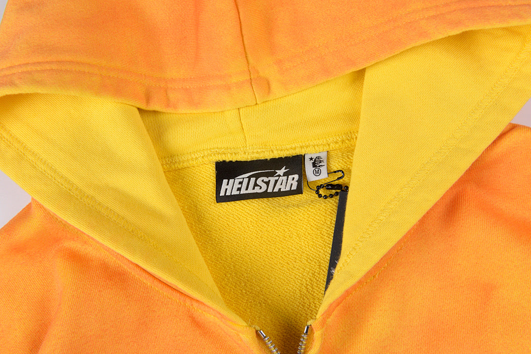 Hellstar Studios sun zip orange hoodie capsule 11拉链卫衣 - view 6