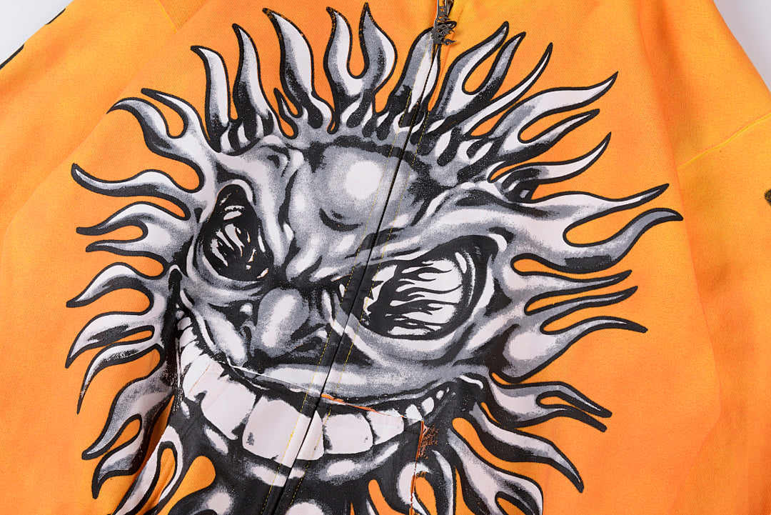 Hellstar Studios sun zip orange hoodie capsule 11拉链卫衣 - view 7