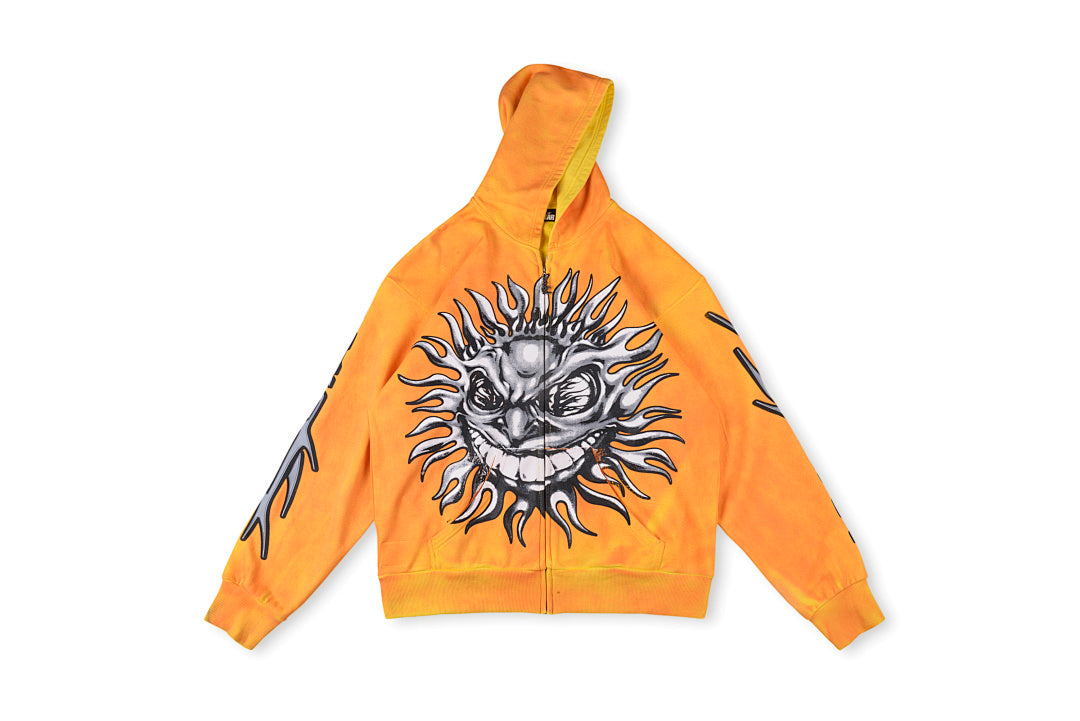 Hellstar Studios sun zip orange hoodie capsule 11拉链卫衣 - view 13