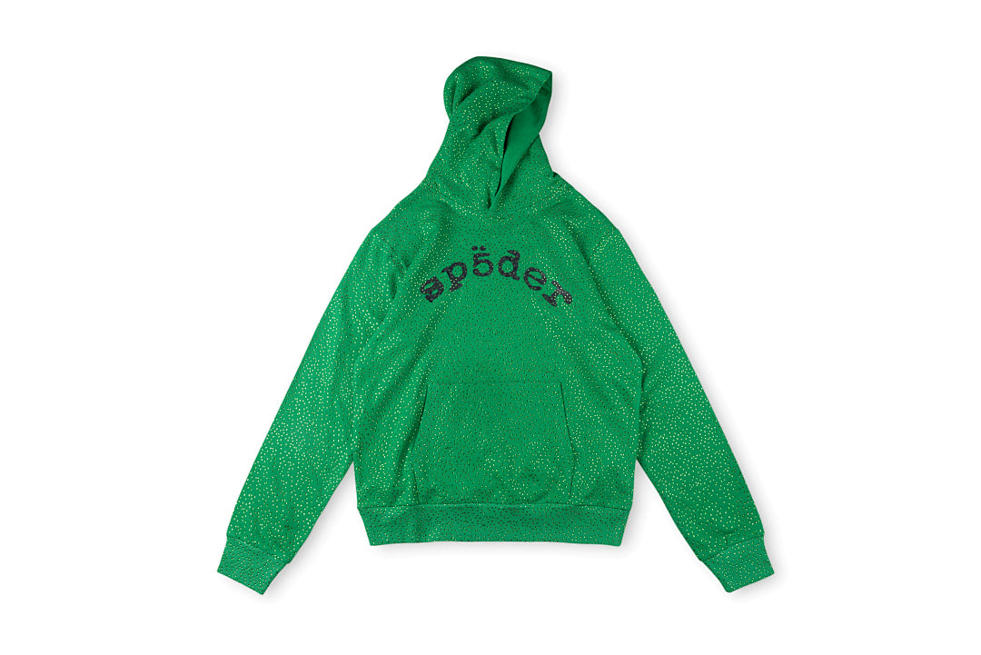 Sp5der worldwide 555555 SPIDER hoodie满烫钻蜘蛛套装卫衣 - view 8