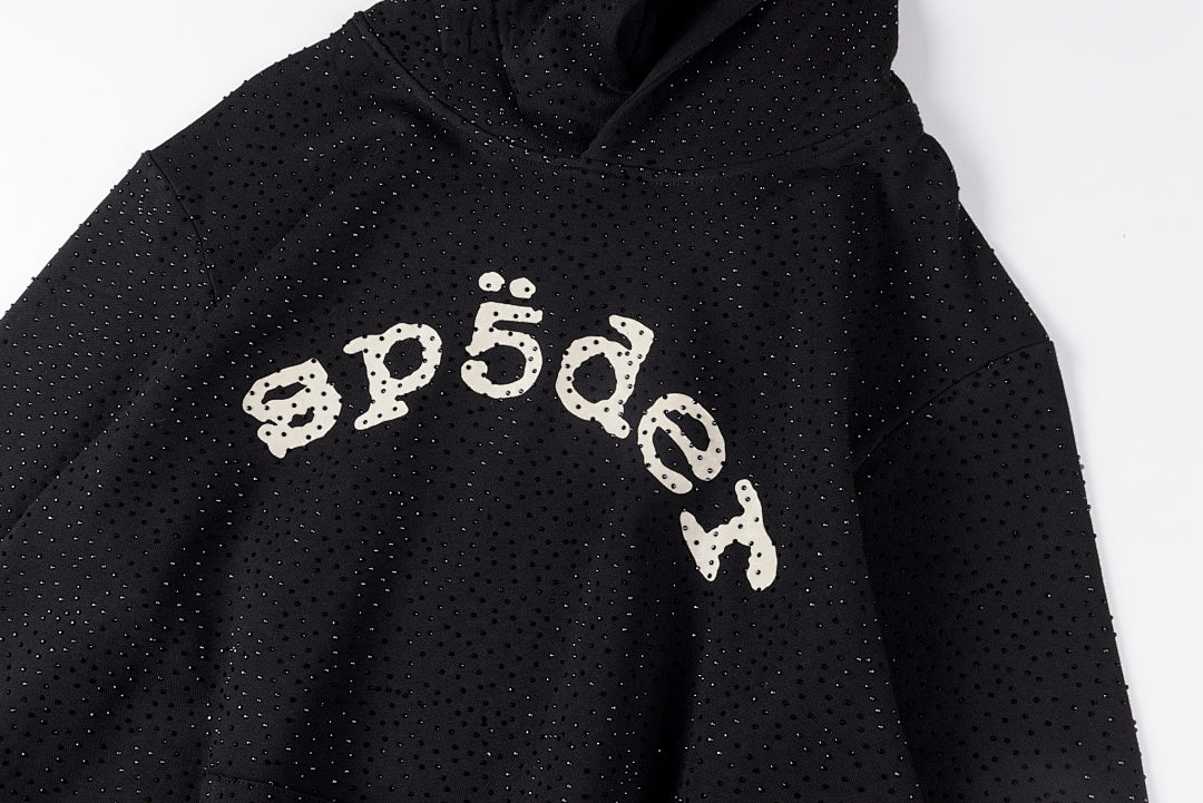 Sp5der worldwide 555555 SPIDER hoodie满烫钻蜘蛛套装卫衣 - view 16