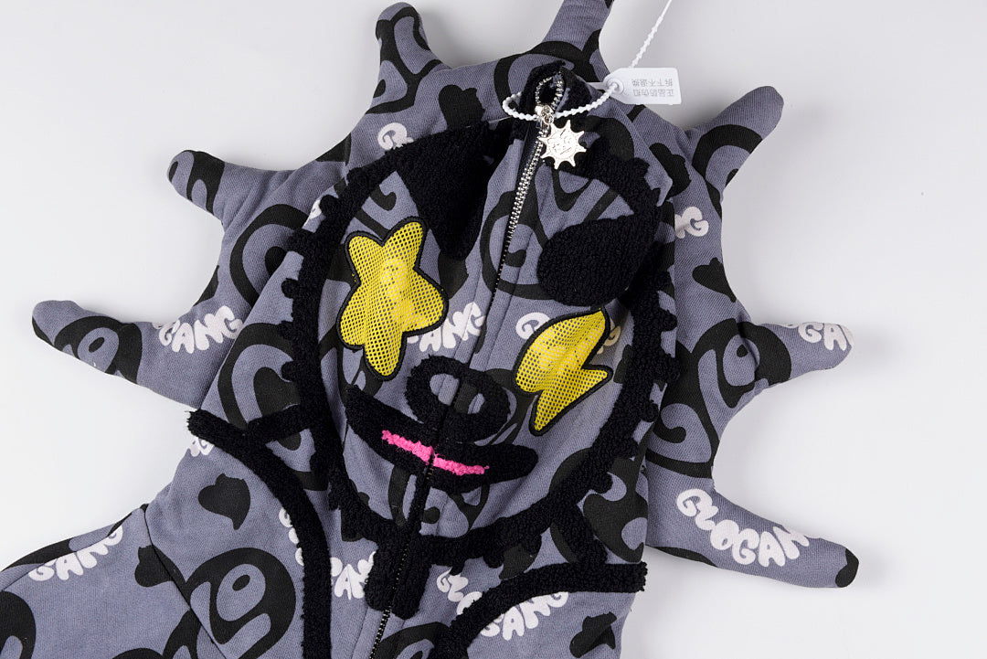 Glo Gang The Glory Full Zip Hoodie 饮料卡通印花烫钻拉链卫衣 - view 7