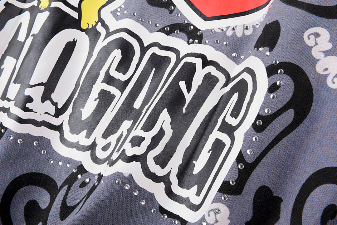 Glo Gang The Glory Full Zip Hoodie 饮料卡通印花烫钻拉链卫衣 - view 11