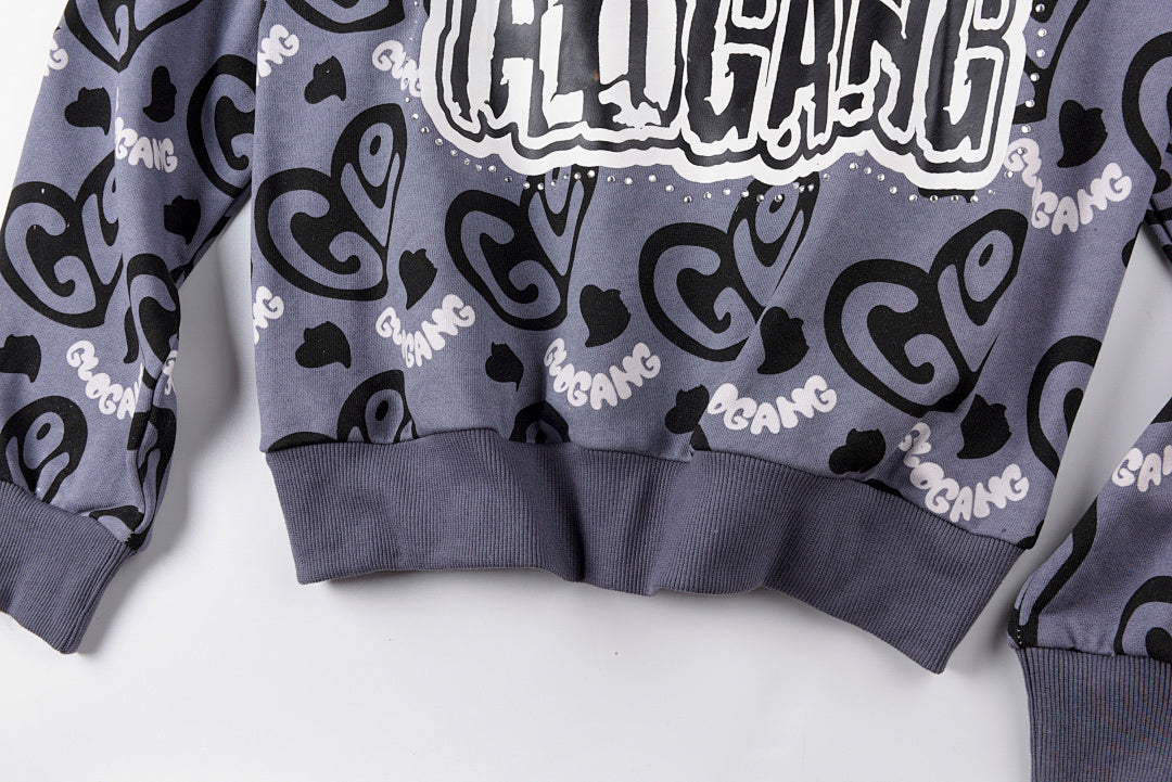 Glo Gang The Glory Full Zip Hoodie 饮料卡通印花烫钻拉链卫衣 - view 12