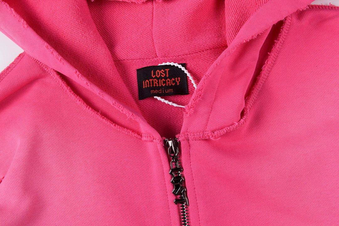 Lost intricacy Lavender Zip Up Hoodie 洗水拉链连帽卫衣 - view 2