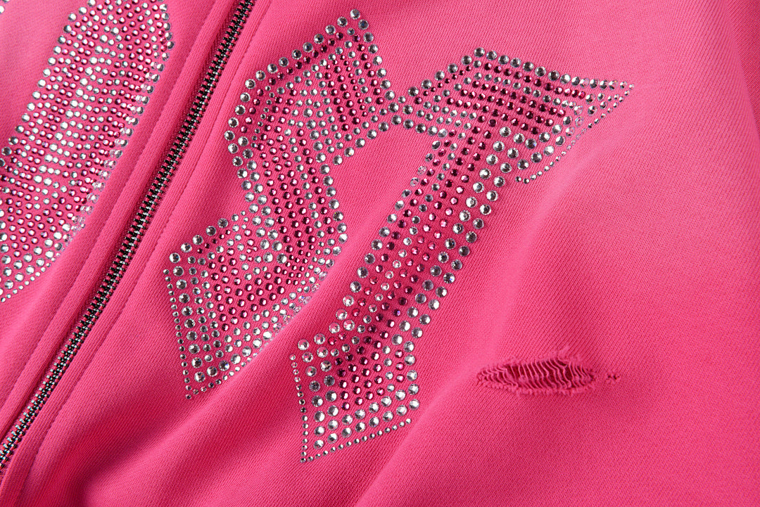 Lost intricacy Lavender Zip Up Hoodie 洗水拉链连帽卫衣 - view 3