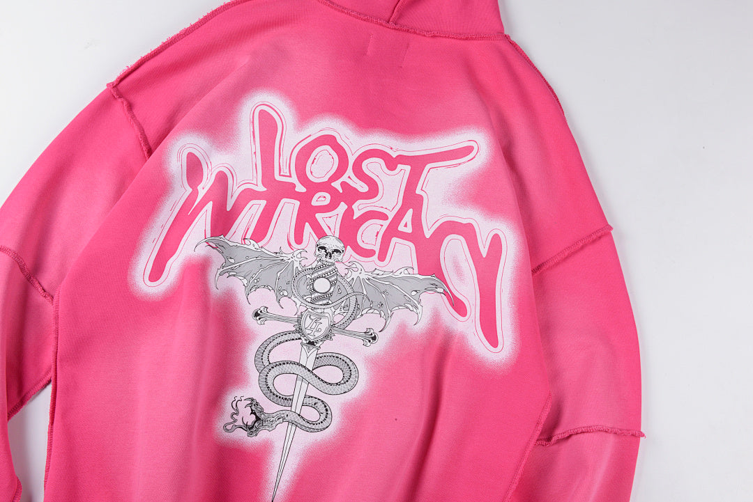 Lost intricacy Lavender Zip Up Hoodie 洗水拉链连帽卫衣 - view 9