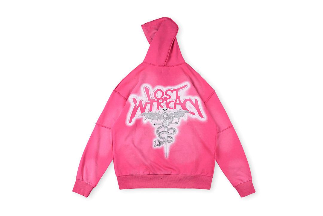 Lost intricacy Lavender Zip Up Hoodie 洗水拉链连帽卫衣 - view 10