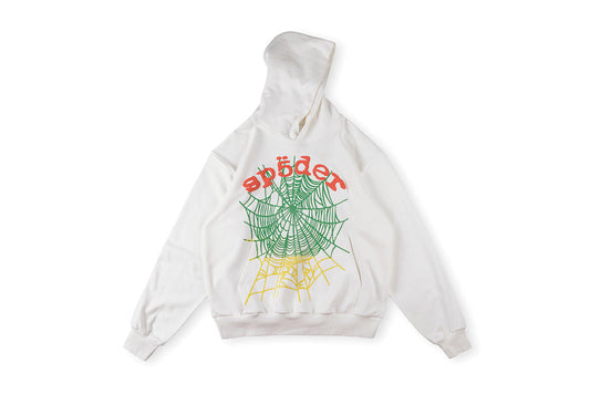Sp5der 555555 Hoodie 经典蜘蛛网双色印花男女休闲连帽卫衣 - view 11