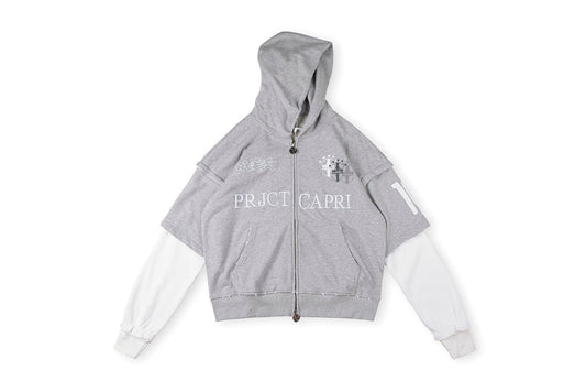 Project Capri Emergency Zip Up Hoodie 拉链拼接纯棉连帽卫衣 - view 15