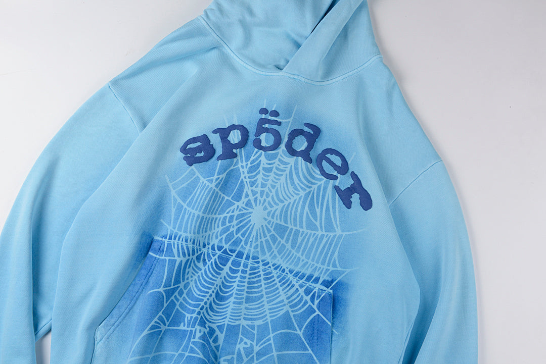 Sp5der 555555 Hoodies 经典蜘蛛网印花男女休闲套装连帽卫衣 - view 5
