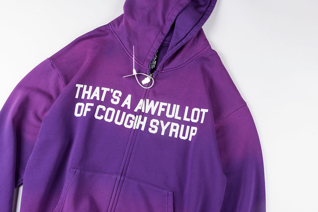 That's A Awful Lot of Cough Syrup裂纹印花休闲套装卫衣 - view 19