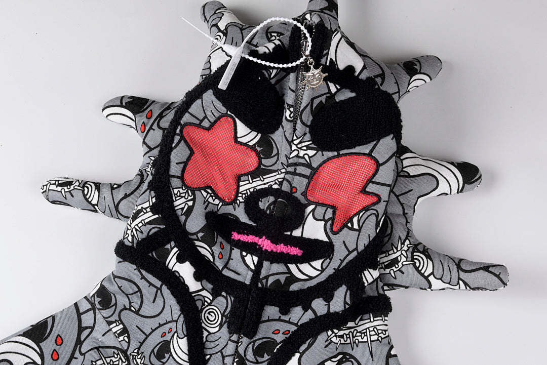 Glo Gang The Glory Full Zip Hoodie饮料卡通印花刺绣拉链卫衣 - view 3