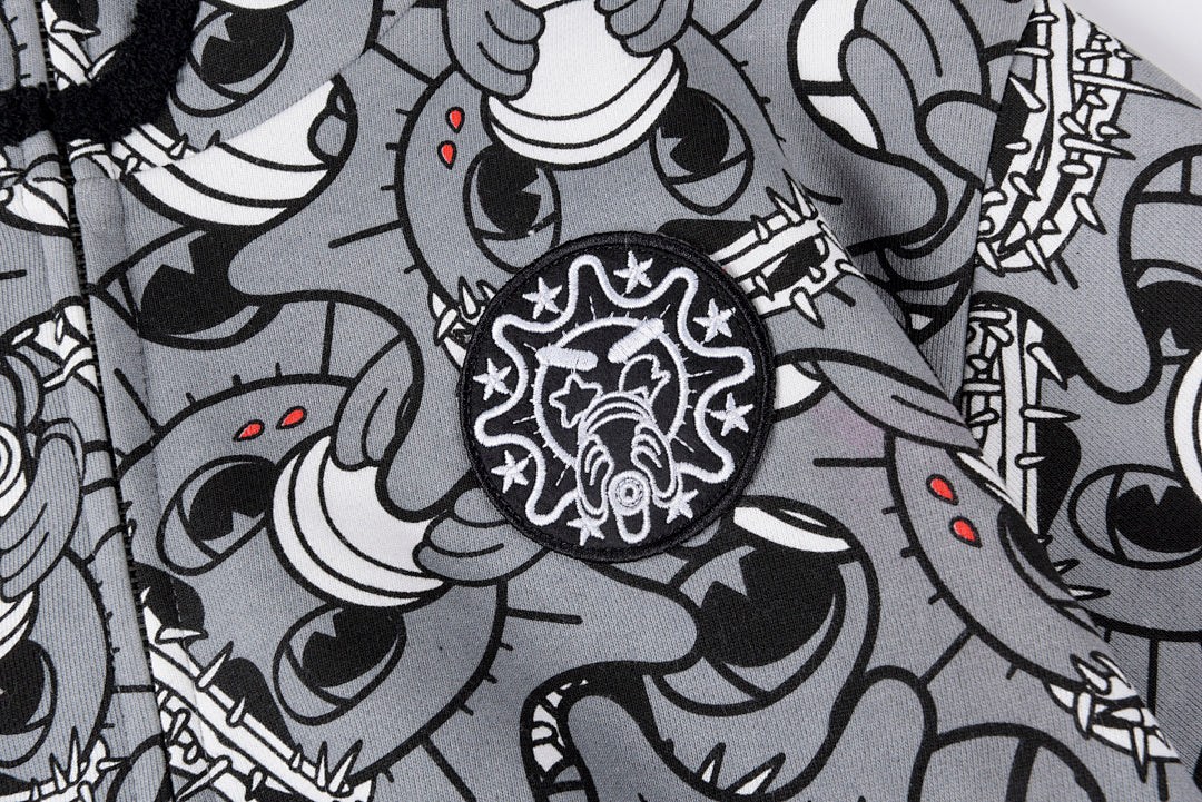 Glo Gang The Glory Full Zip Hoodie饮料卡通印花刺绣拉链卫衣 - view 4