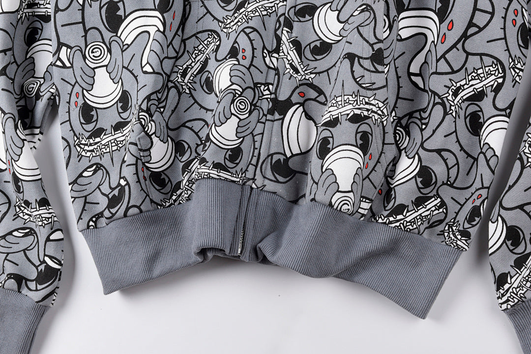 Glo Gang The Glory Full Zip Hoodie饮料卡通印花刺绣拉链卫衣 - view 6