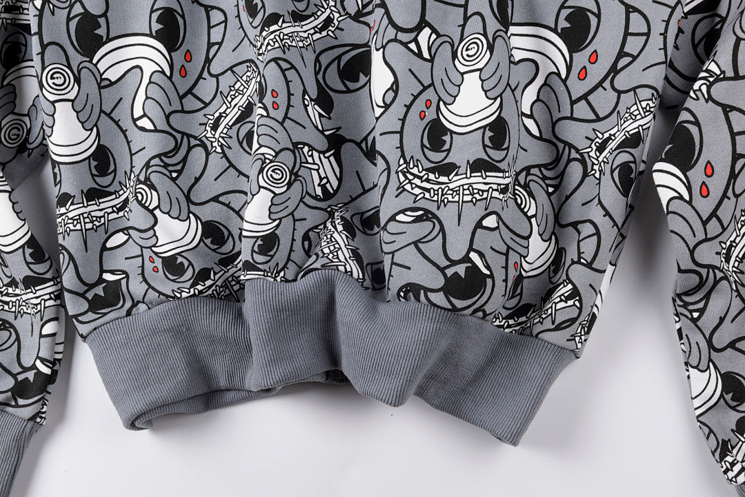 Glo Gang The Glory Full Zip Hoodie饮料卡通印花刺绣拉链卫衣 - view 8
