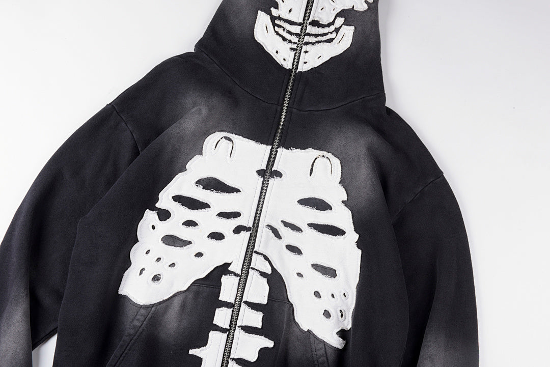 That's A Awful Lot Of Cough Syrup Hoodie骷髅骨骼刺绣连帽卫衣 - view 7