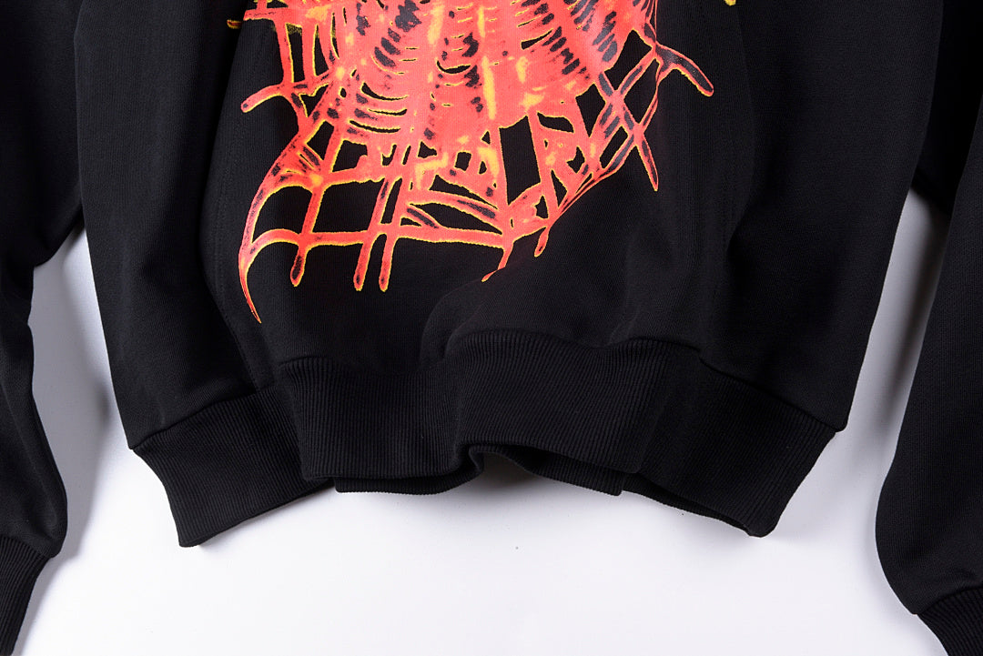 Sp5der 555555 worldwide蜘蛛网印花套装连帽卫衣 - view 4