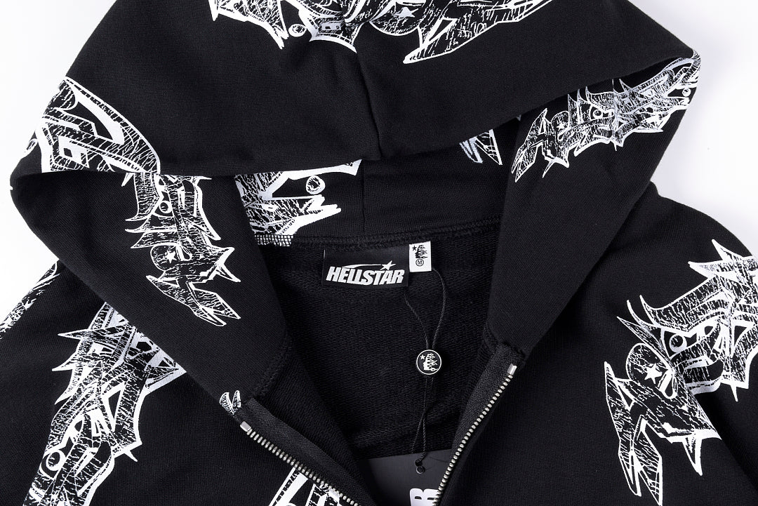 Hellstar Studios Graffiti Zip Up Hoodie 印花套装连帽卫衣 - view 3