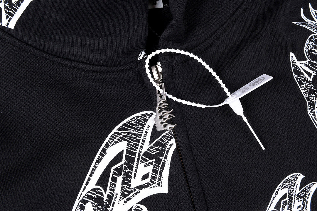 Hellstar Studios Graffiti Zip Up Hoodie 印花套装连帽卫衣 - view 4