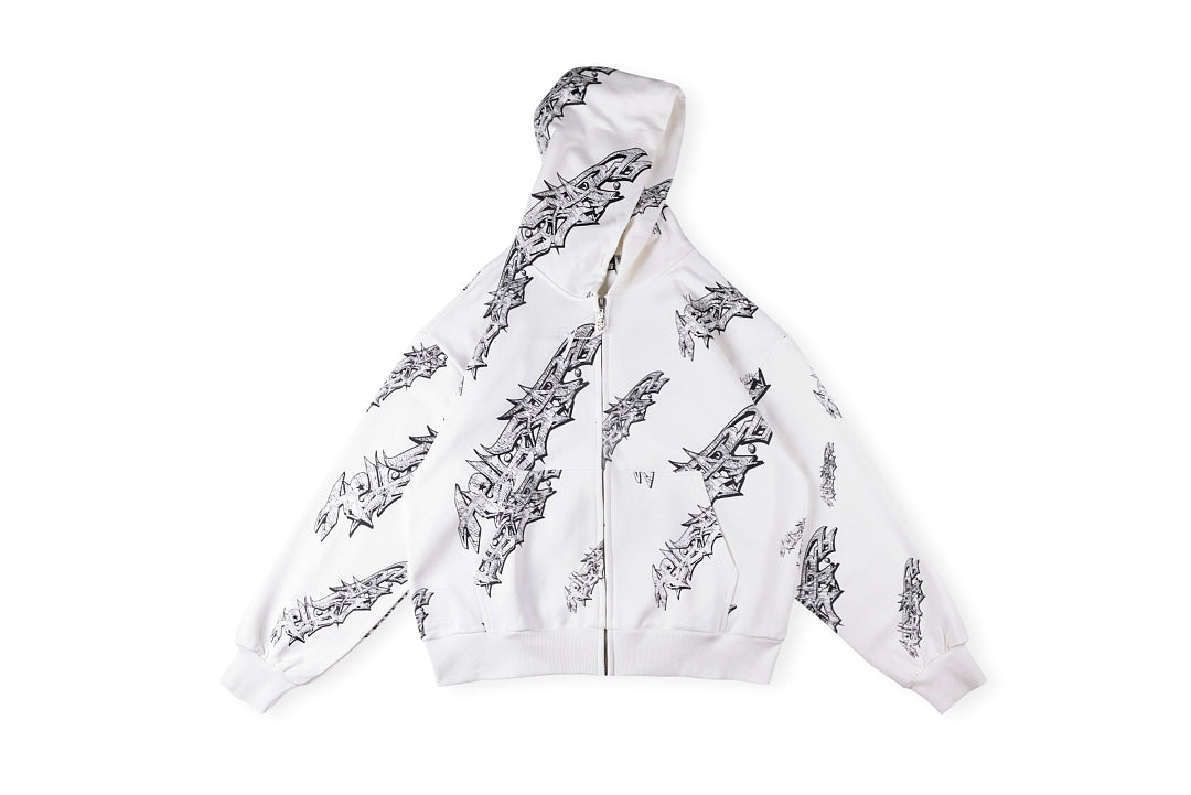 Hellstar Studios Graffiti Zip Up Hoodie 印花套装连帽卫衣 - view 14