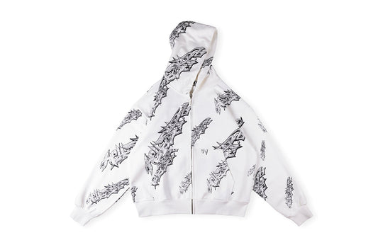 Hellstar Studios Graffiti Zip Up Hoodie 印花套装连帽卫衣 - view 14