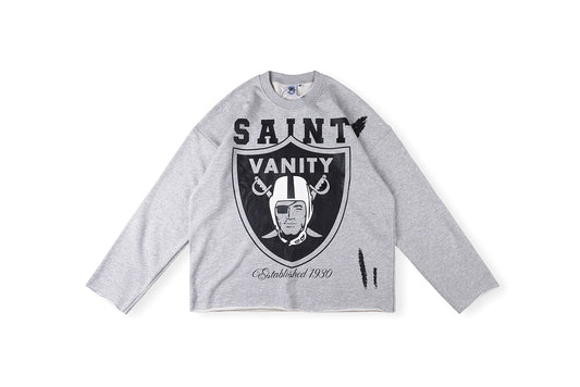 SAINT VANITY 复古时尚印花休闲纯棉圆领卫衣 - view 10