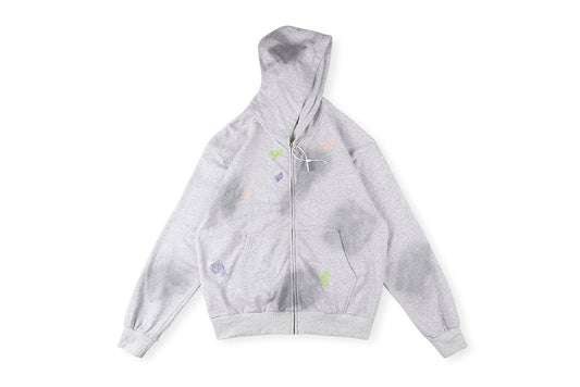 Hellstar Studios Zip Up Hoodie 拉链做旧刺绣涂鸦纯棉连帽卫衣 - view 12