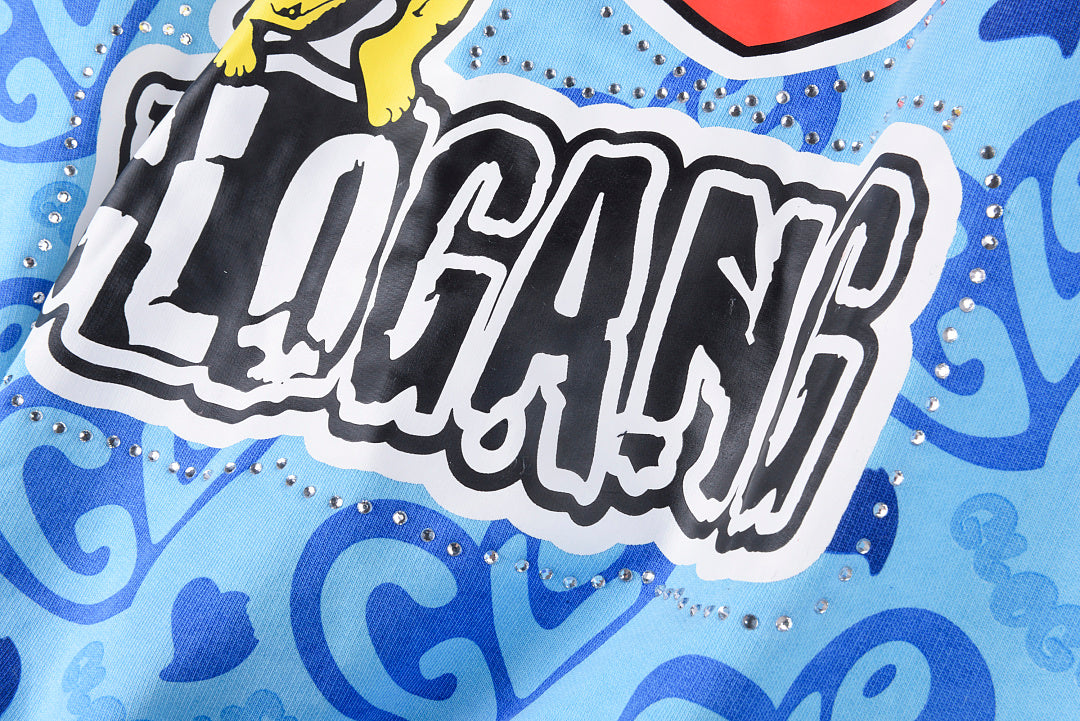 Glo Gang The Glory Full Zip Hoodie饮料卡通镶钻印花刺绣拉链卫衣 - view 8