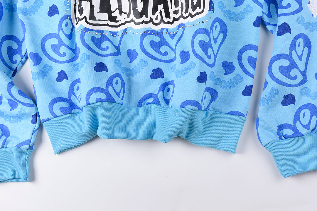 Glo Gang The Glory Full Zip Hoodie饮料卡通镶钻印花刺绣拉链卫衣 - view 9