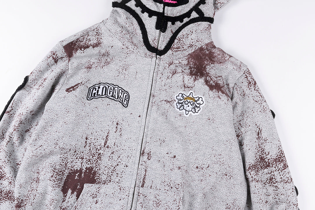 Glo Gang The Glory Full Zip Hoodie饮料卡通印花刺绣拉链卫衣 - view 7