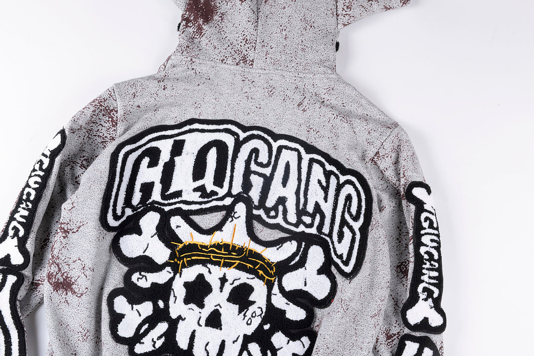 Glo Gang The Glory Full Zip Hoodie饮料卡通印花刺绣拉链卫衣 - view 11