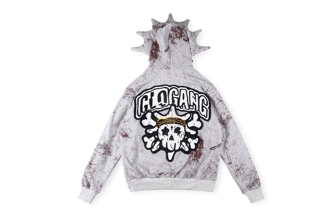 Glo Gang The Glory Full Zip Hoodie饮料卡通印花刺绣拉链卫衣 - view 12