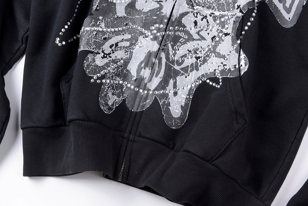 Glo Gang The Glory Full Zip Hoodie 刺绣烫钻套装卫衣 - view 5