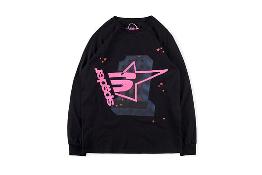 2021欧美潮流新款Young Thug Sp5der 555555 Pink粉色字母长袖T恤 - view 10