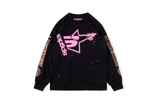 Young Thug Sp5der 555555 Pink Tee 粉红星星图案 长袖T恤 - view 11