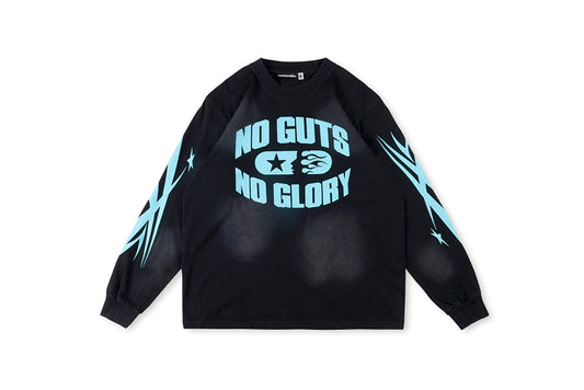 Hellstar No Guts No Glory 欧美潮纯棉洗水男女长T - view 11