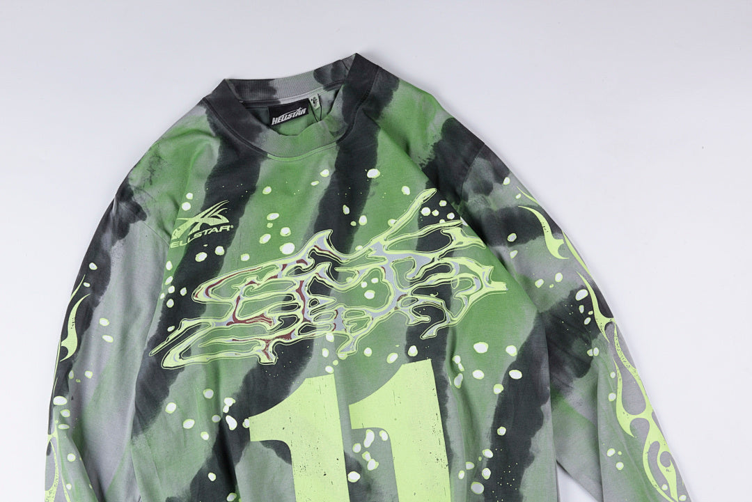 Hellstar studios Moto Cross Long Sleeve Tee扎染休息长T - view 7