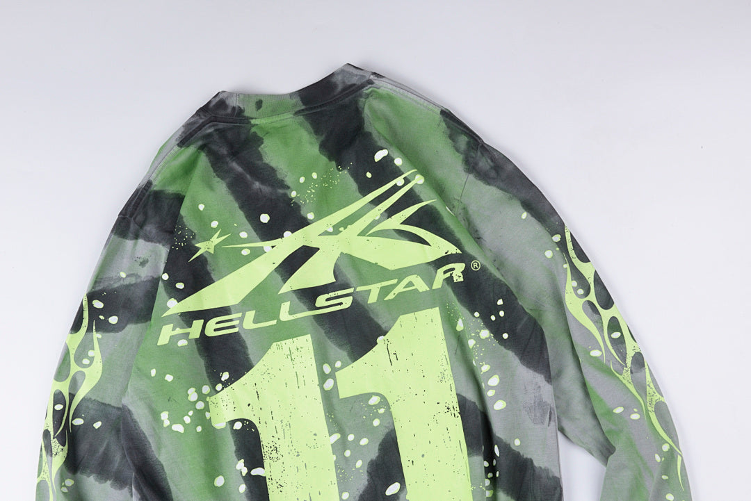 Hellstar studios Moto Cross Long Sleeve Tee扎染休息长T - view 11